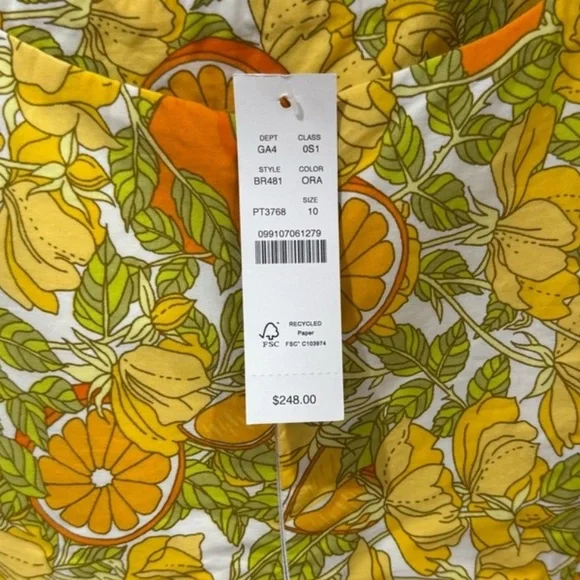 J.Crew: Stefania Dress In Limone Lemon Citrus Scarf Print 10